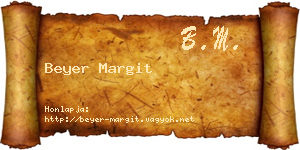Beyer Margit névjegykártya